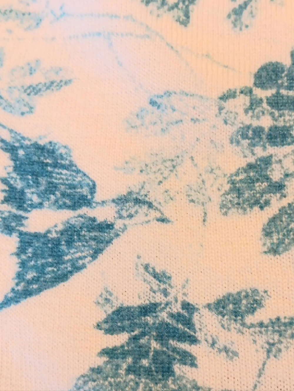Garnet Hill White Cardigan with Teal Blue Floral & Bird Toile Print, XL, NWOT - Picture 8 of 8
